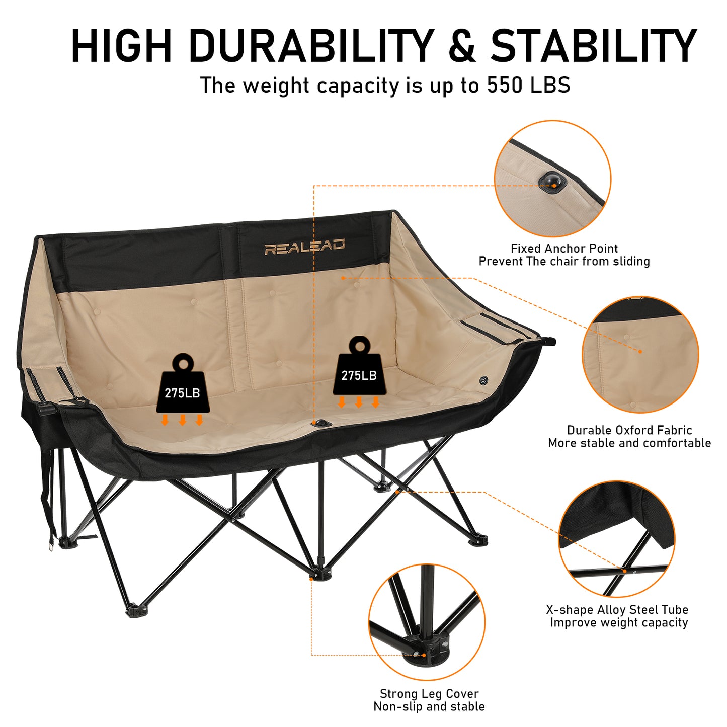 REALEAD Loveseat Heated Chair-Battery NOT Included